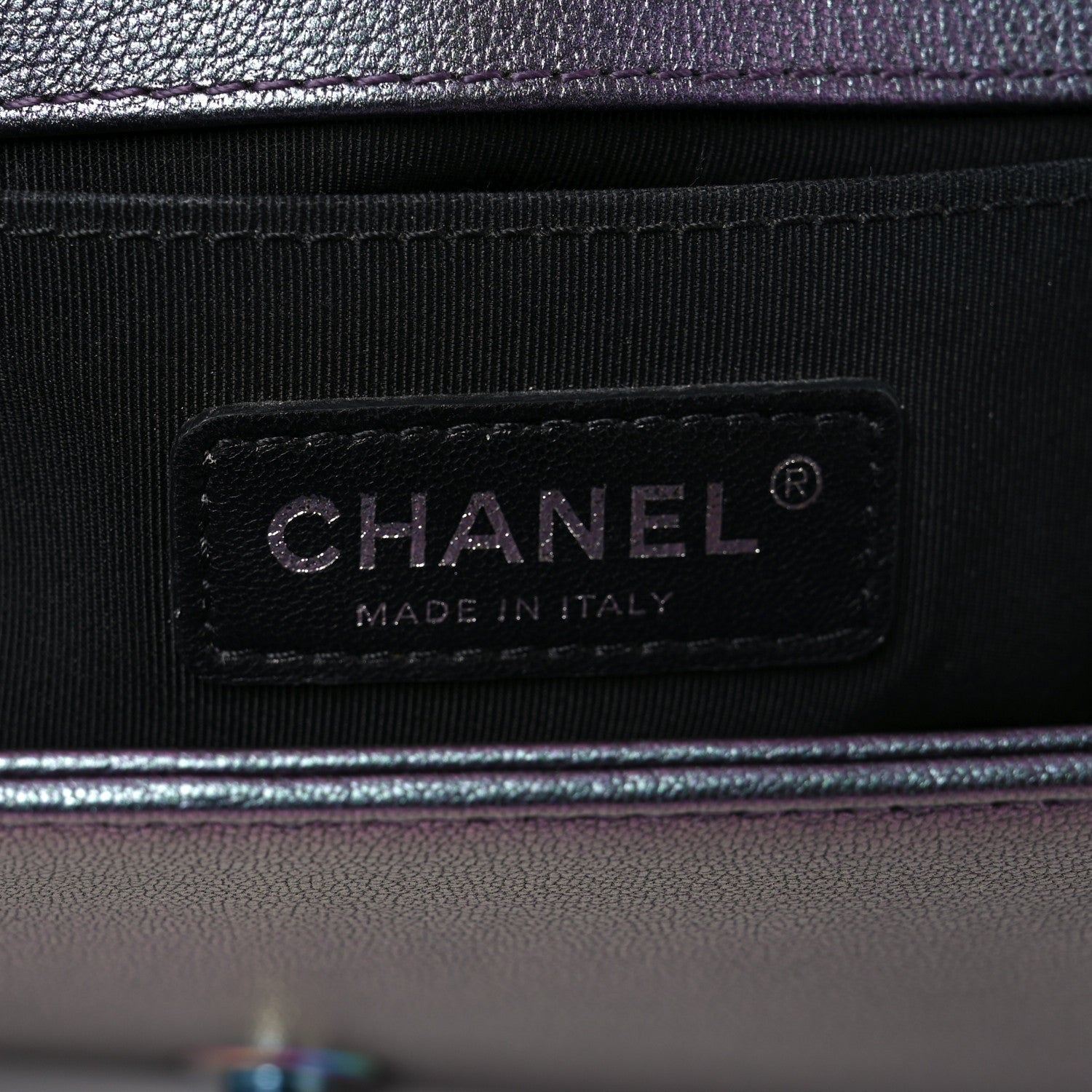 Chanel Iridescent Goatskin Quilted Medium Boy Flap Purple 6 of 10