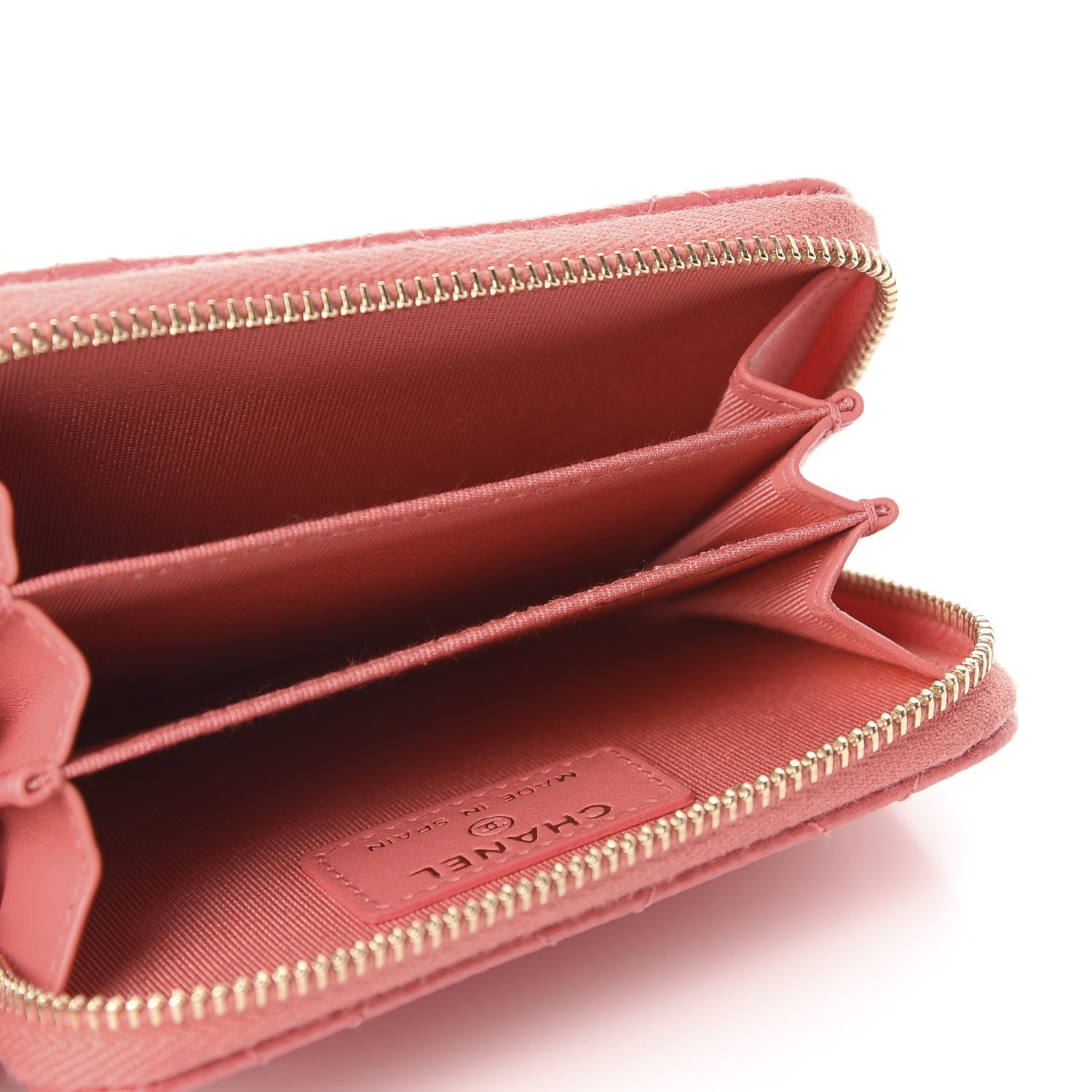 Chanel Caviar Quilted Zip Coin Purse Pink 5 of 8