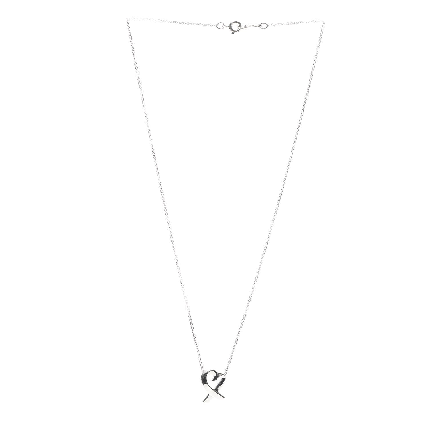 Tiffany Sterling Silver Paloma Picasso Loving Heart Pendant Necklace 3 of 5