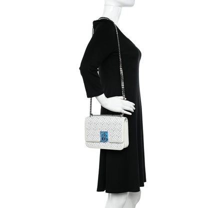 Burberry Calfskin Monogram Embossed Small TB Chain Bag Optic White 2 of 13