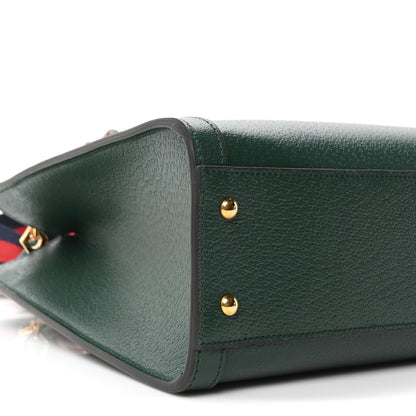 Gucci Textured Dollar Calfskin Web Small Diana Tote Bag Vintage Green Powder Pink 9 of 10