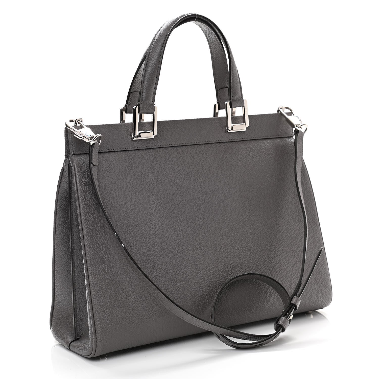 Gucci Grainy Calfskin Medium Zumi Top Handle Bag Dusty Grey 3 of 13