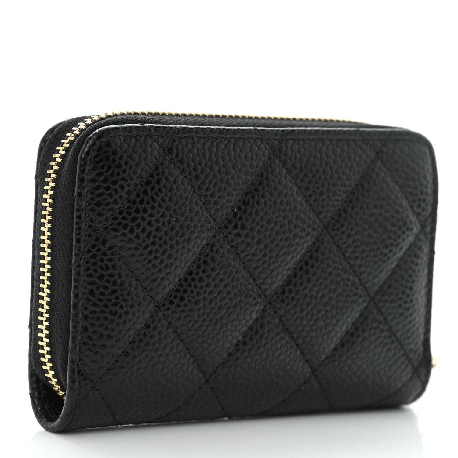 Chanel Caviar Quilted Zip Coin Purse Black 3 of 10