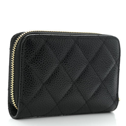 Chanel Caviar Quilted Zip Coin Purse Black 3 of 10