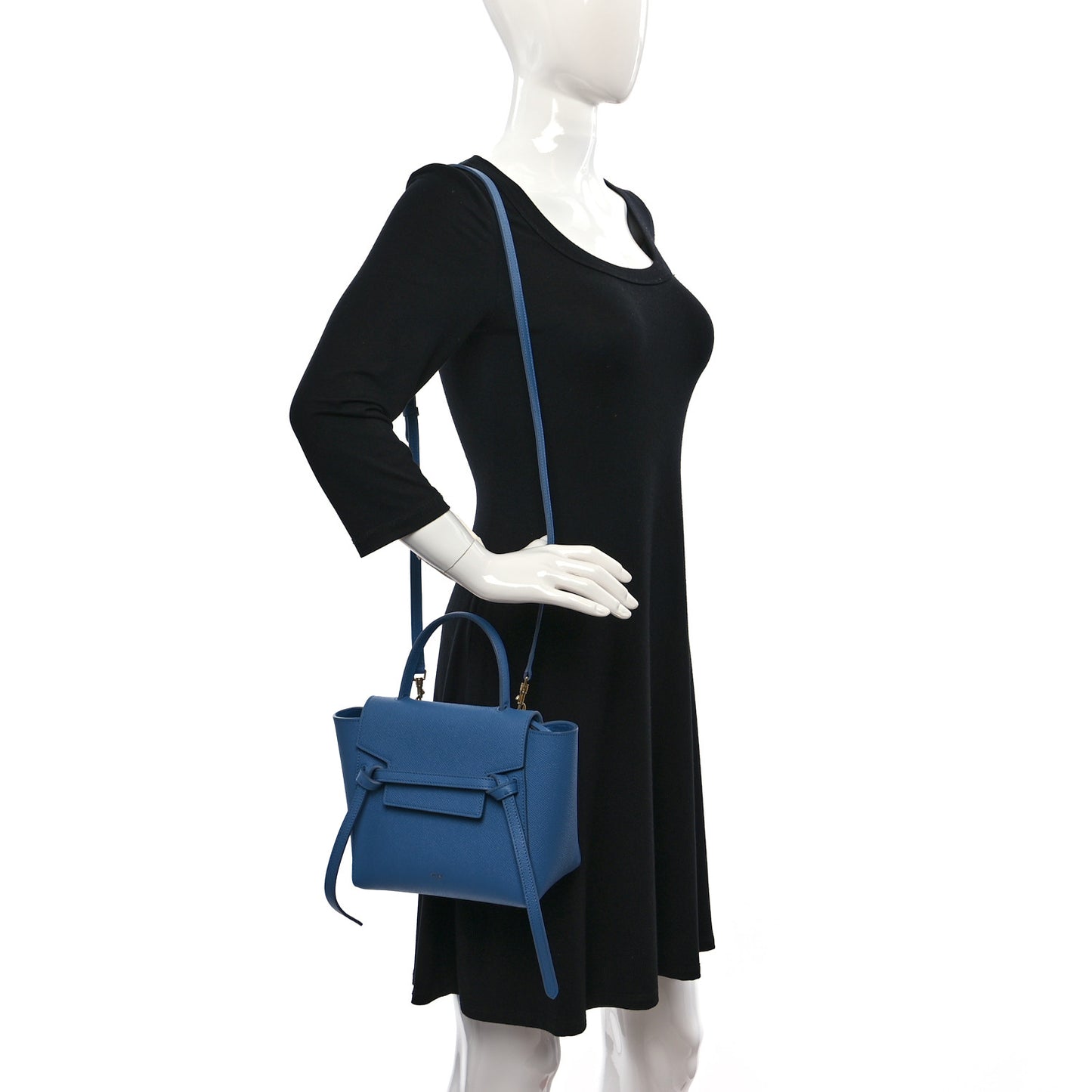 Grained Calfskin Nano Belt Bag Blue