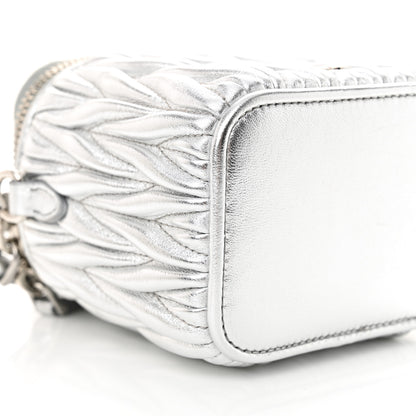 Miu Miu Metallic  Nappa Matelasse Micro Vanity Case Silver 10 of 11