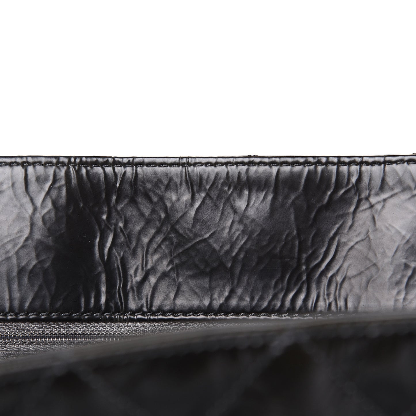 Aged Glazed Nylon Quilted Shopping Tote Dark Grey