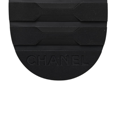 Chanel Shiny Lambskin Quilted Lace Up Combat Boots 38 Black 6 of 10