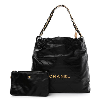 Chanel Shiny Calfskin Quilted Chanel 22 Black 1 of 11