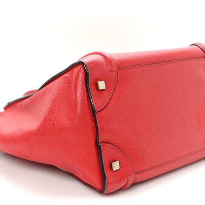 Celine Drummed Calfskin Mini Luggage Coquelicot 7 of 10