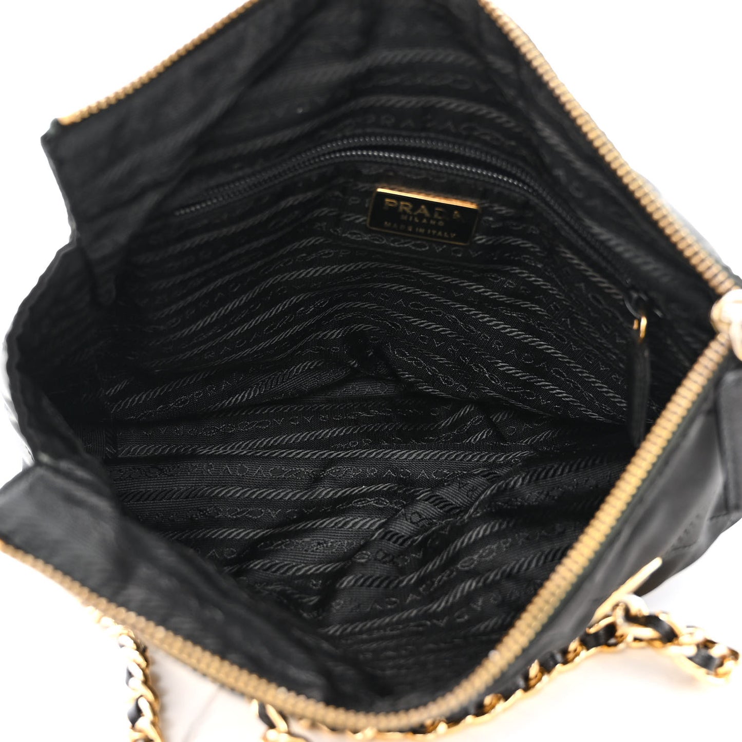 Nylon Tessuto Quilted Shoulder Bag Black