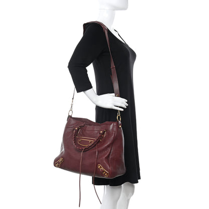 Balenciaga Chevre Gold Metallic Edge Hardware Velo Bordeaux 2 of 15