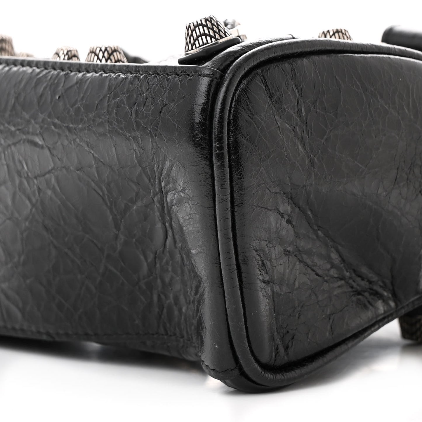 Agneau Arena Crystal Neo Nano Cagole Handbag Black