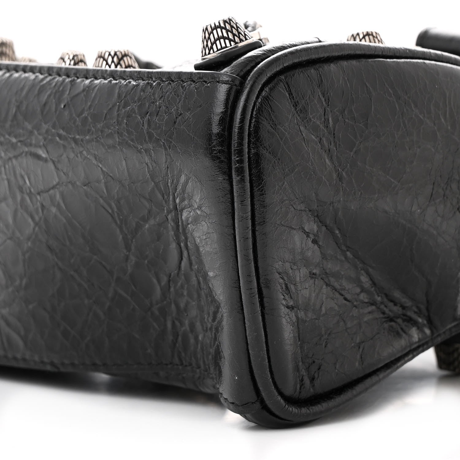 Balenciaga Agneau Arena Crystal Neo Nano Cagole Handbag Black 12 of 13