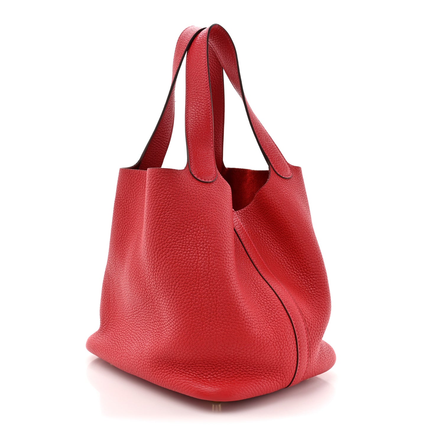 Taurillon Clemence Picotin Lock 22 MM Rouge Casaque