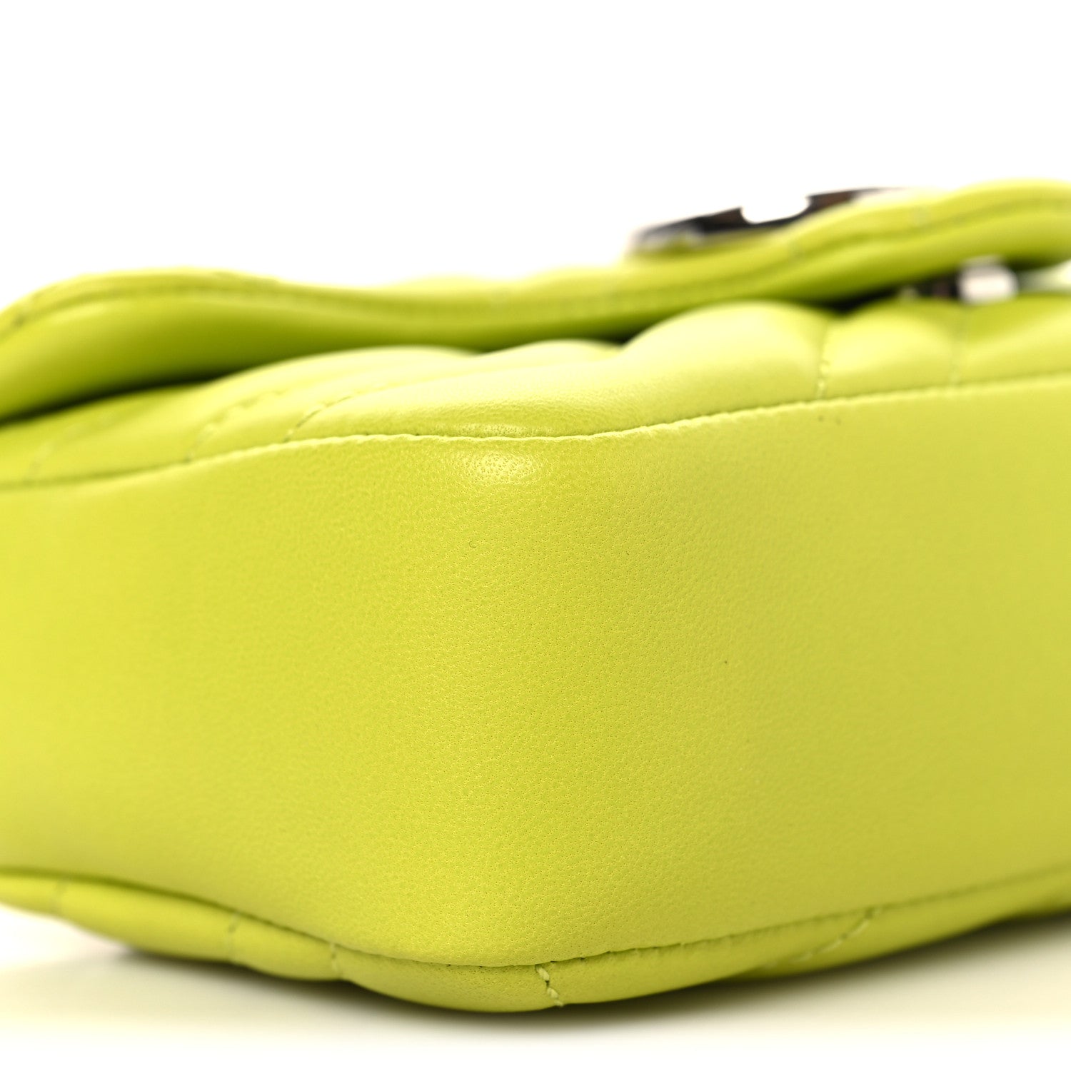 Gucci Lambskin Matelasse Mini GG Marmont Shoulder Bag Bright Green 9 of 10