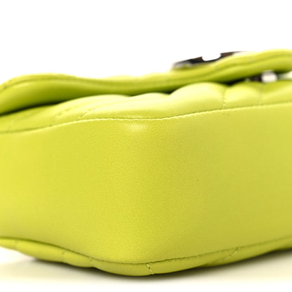 Gucci Lambskin Matelasse Mini GG Marmont Shoulder Bag Bright Green 9 of 10