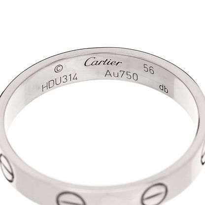 Cartier 18K White Gold 3.5mm LOVE Wedding Band Ring 56 7.75 4 of 5
