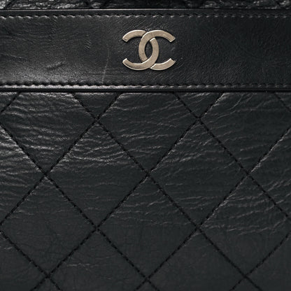 Chanel Aged Calfskin Quilted Crossbody Double Chain Bag Black 8 of 13
