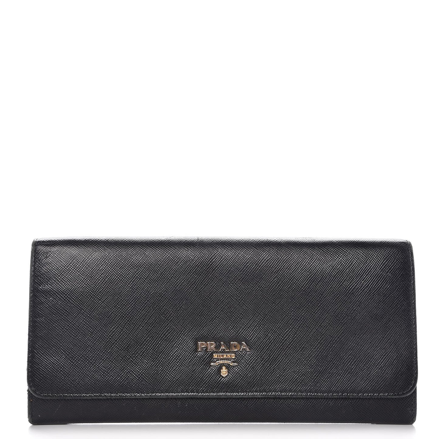 Saffiano Metal Oro Chain Wallet Black