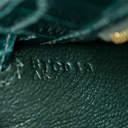 Hermes Shiny Niloticus Crocodile Kelly Sellier 25 Vert Cypress 7 of 11