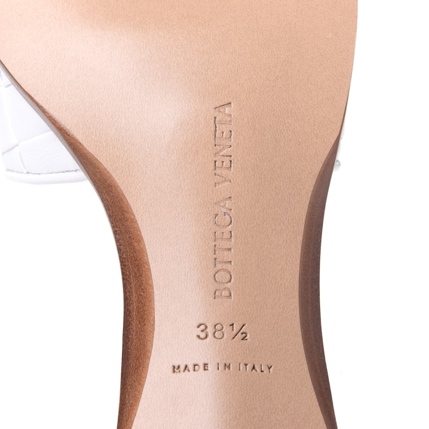 Nappa Intrecciato Heeled Sandals 38.5 Optic White