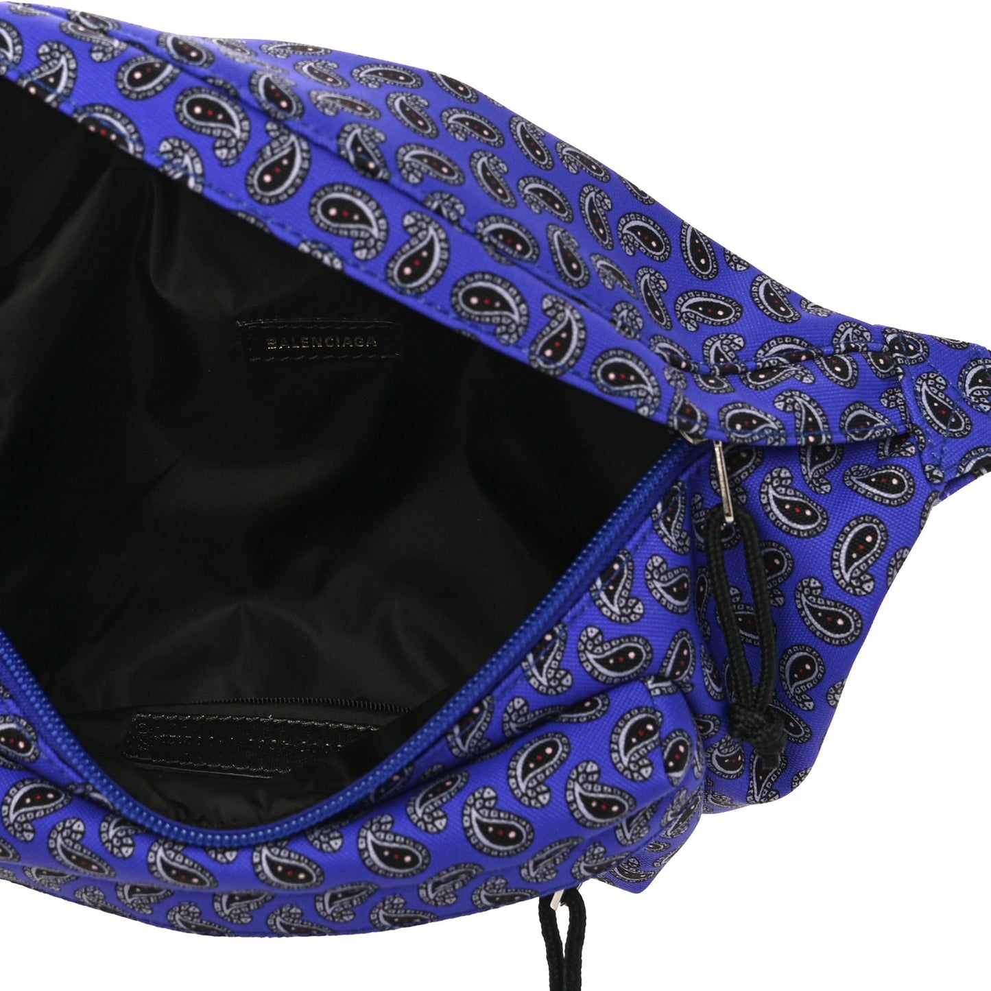 Sport Nylon Logo Paisley Print Wheel Belt Bag Navy Black