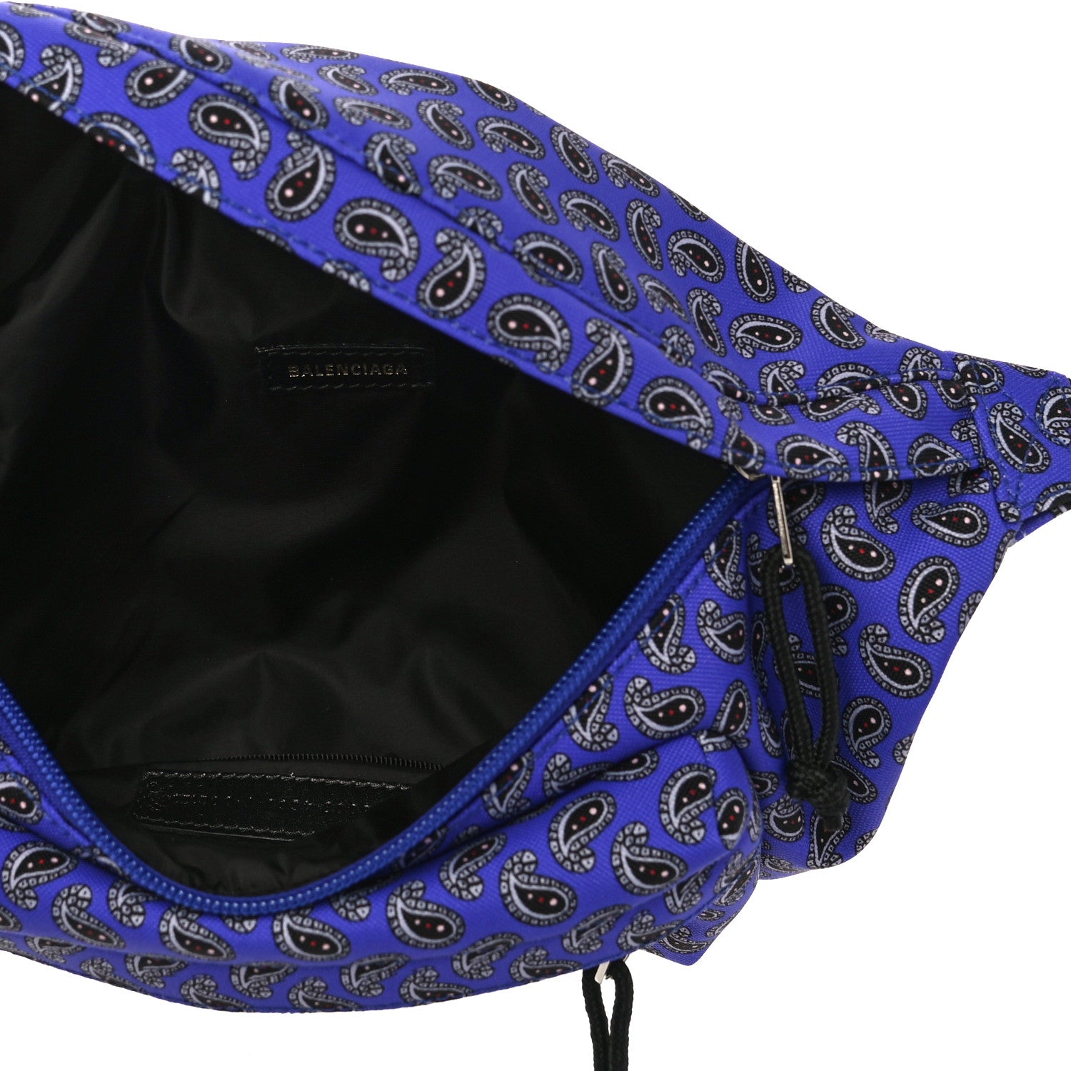Balenciaga Sport Nylon Logo Paisley Print Wheel Belt Bag Navy Black 5 of 10