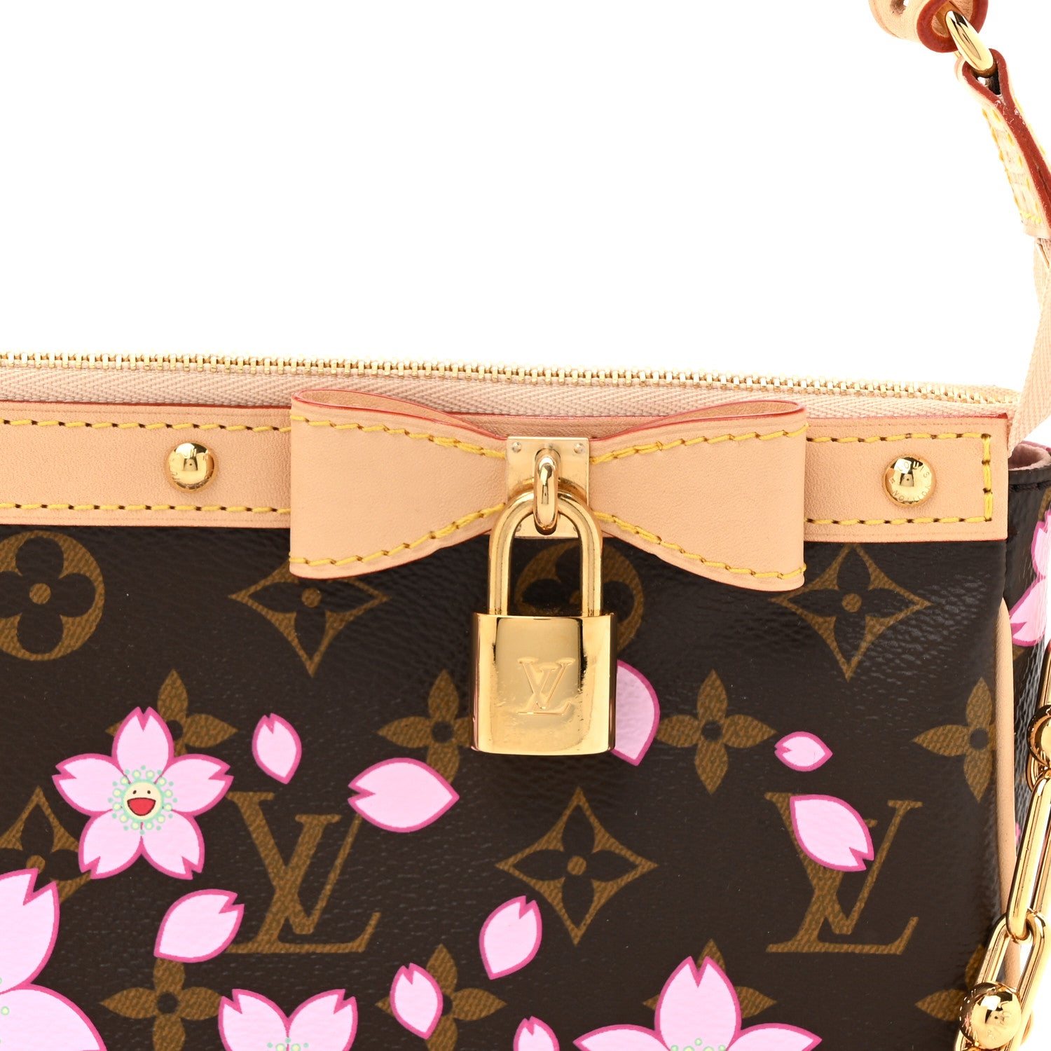 Louis Vuitton LV X TM Monogram Cherry Blossom Pochette Accessories Sakura Brown 7 of 10
