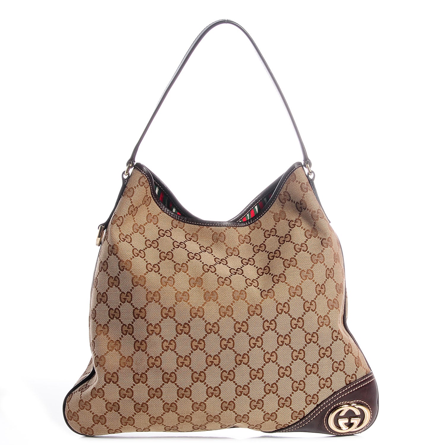 Gucci Monogram GG New Britt Hobo Brown 1 of 7