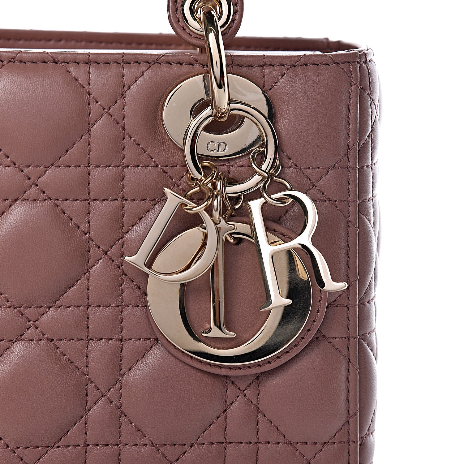 Christian Dior Lambskin Cannage Small Lucky Badges My Lady Dior Petale Brique 8 of 11