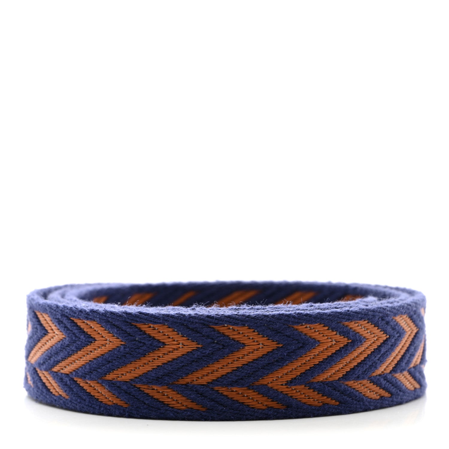 Hermes Toile Swift 25mm Sangle ZigZag Shoulder Strap Bleu Encre Gold 2 of 5