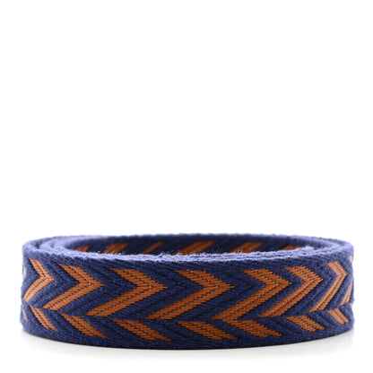 Hermes Toile Swift 25mm Sangle ZigZag Shoulder Strap Bleu Encre Gold 2 of 5