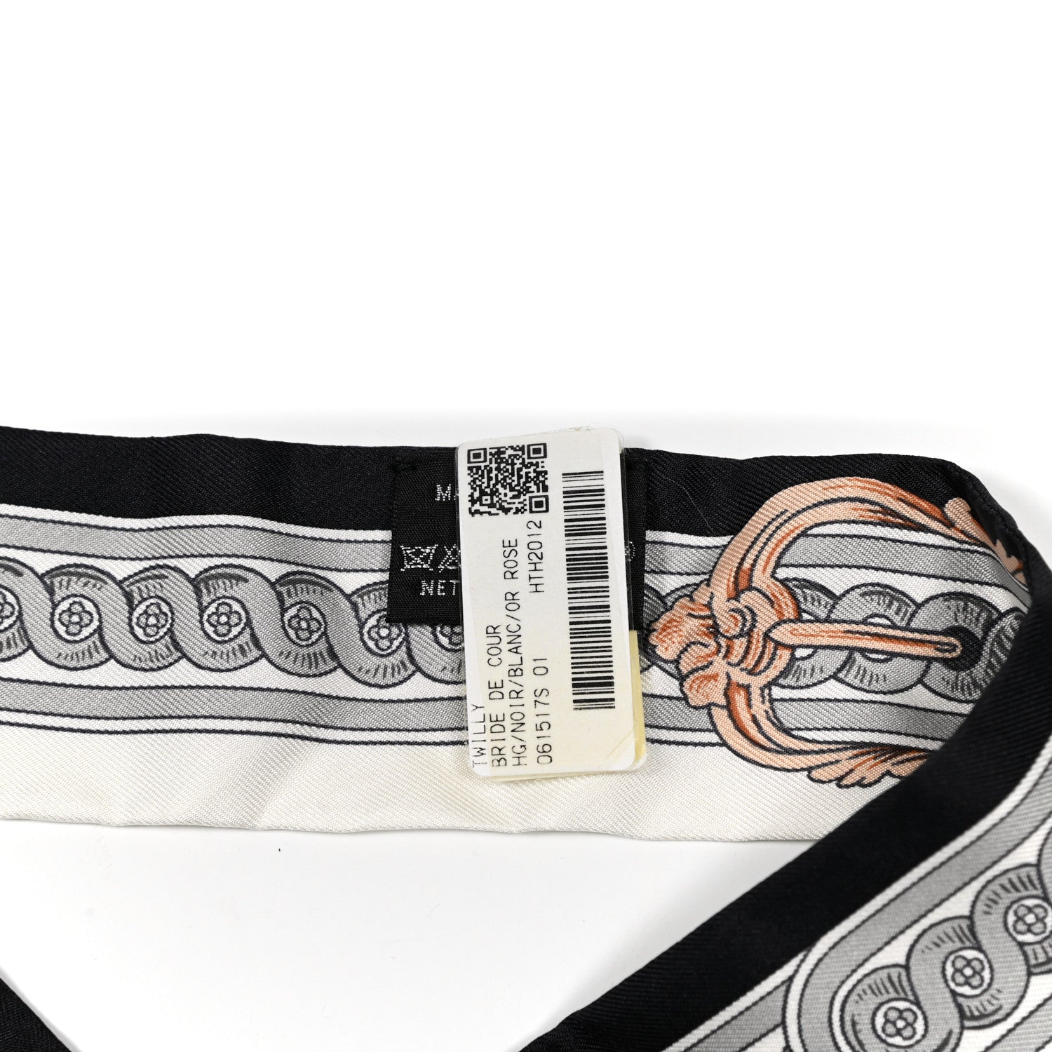 Hermes Silk Bride De Cour Twilly Black White Or Rose 4 of 4