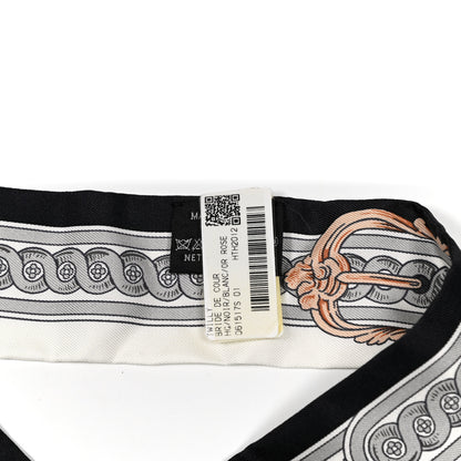 Hermes Silk Bride De Cour Twilly Black White Or Rose 4 of 4