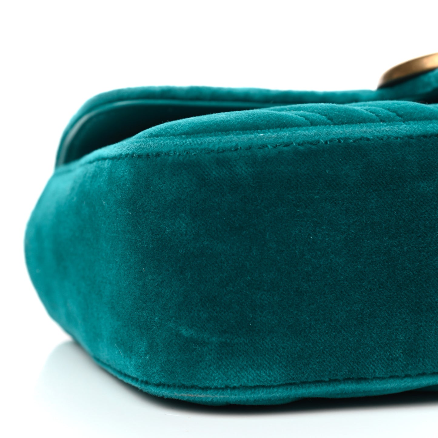 Velvet Matelasse Mini GG Marmont Shoulder Bag Pavone Cyan