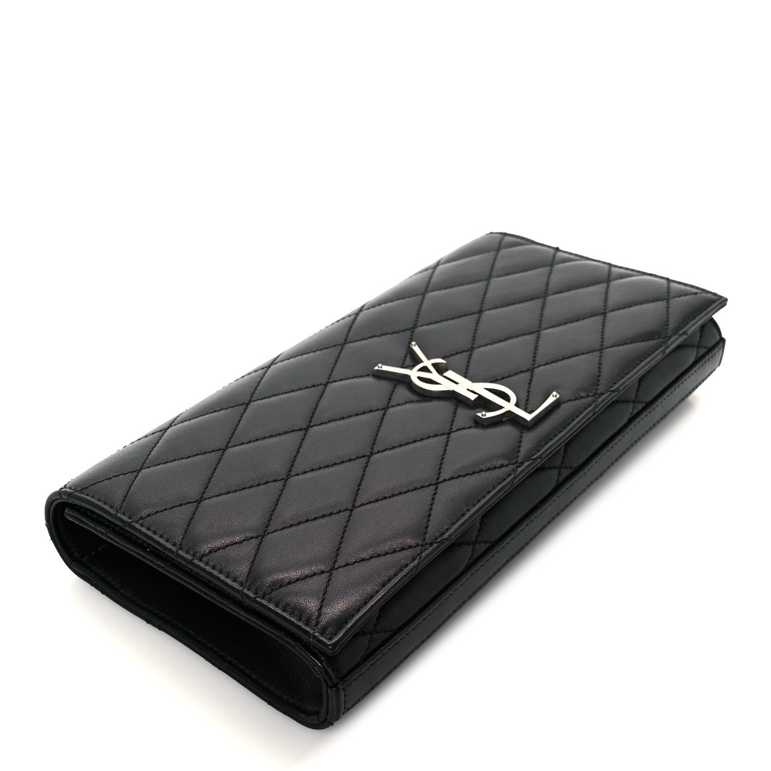 Saint Laurent Lambskin Quilted Kate Clutch Black 4 of 9