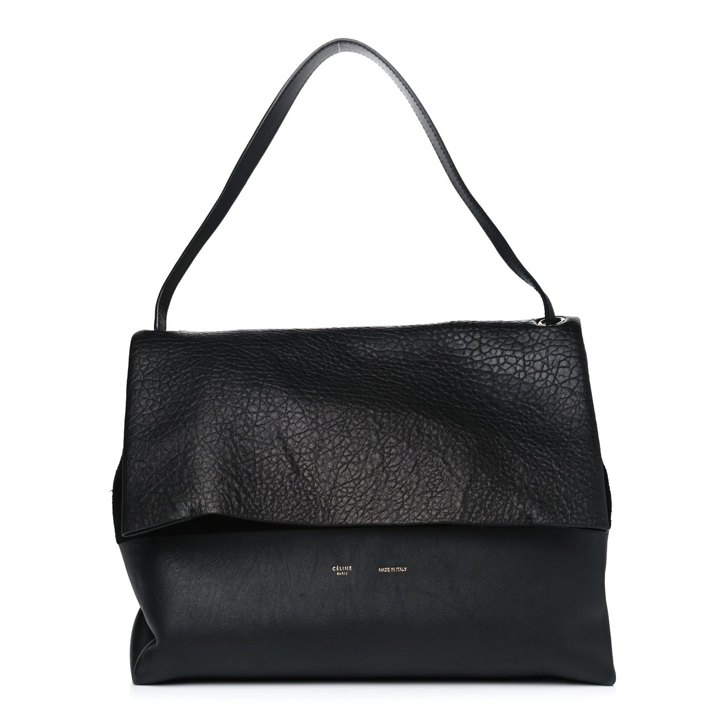 Shrunken Lambskin All Soft Shoulder Bag Black