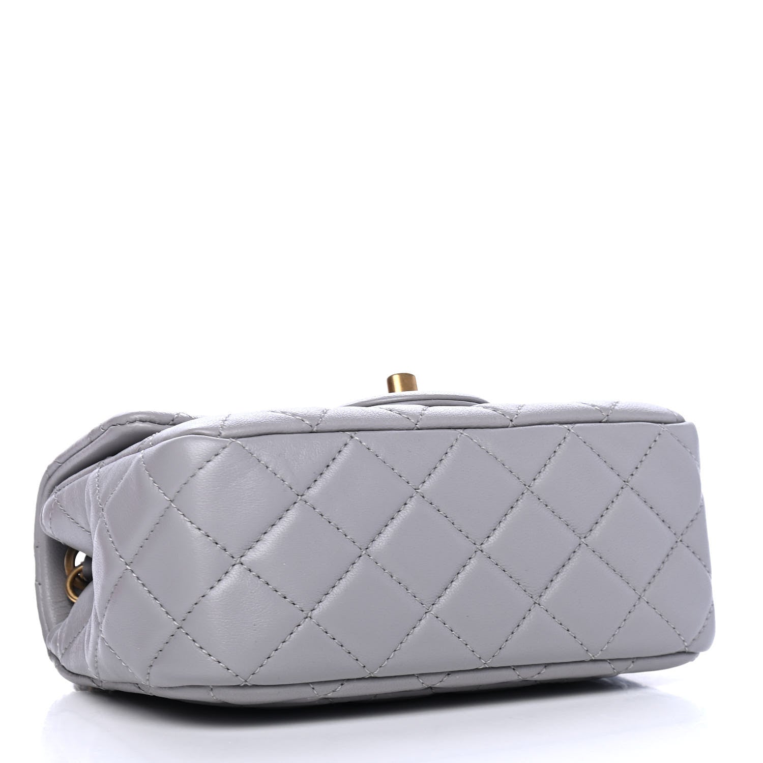 Chanel Lambskin Quilted Mini Pearl Crush Flap Light Grey 3 of 4