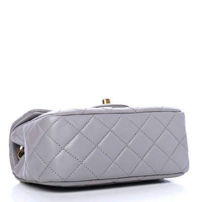 Chanel Lambskin Quilted Mini Pearl Crush Flap Light Grey 3 of 4