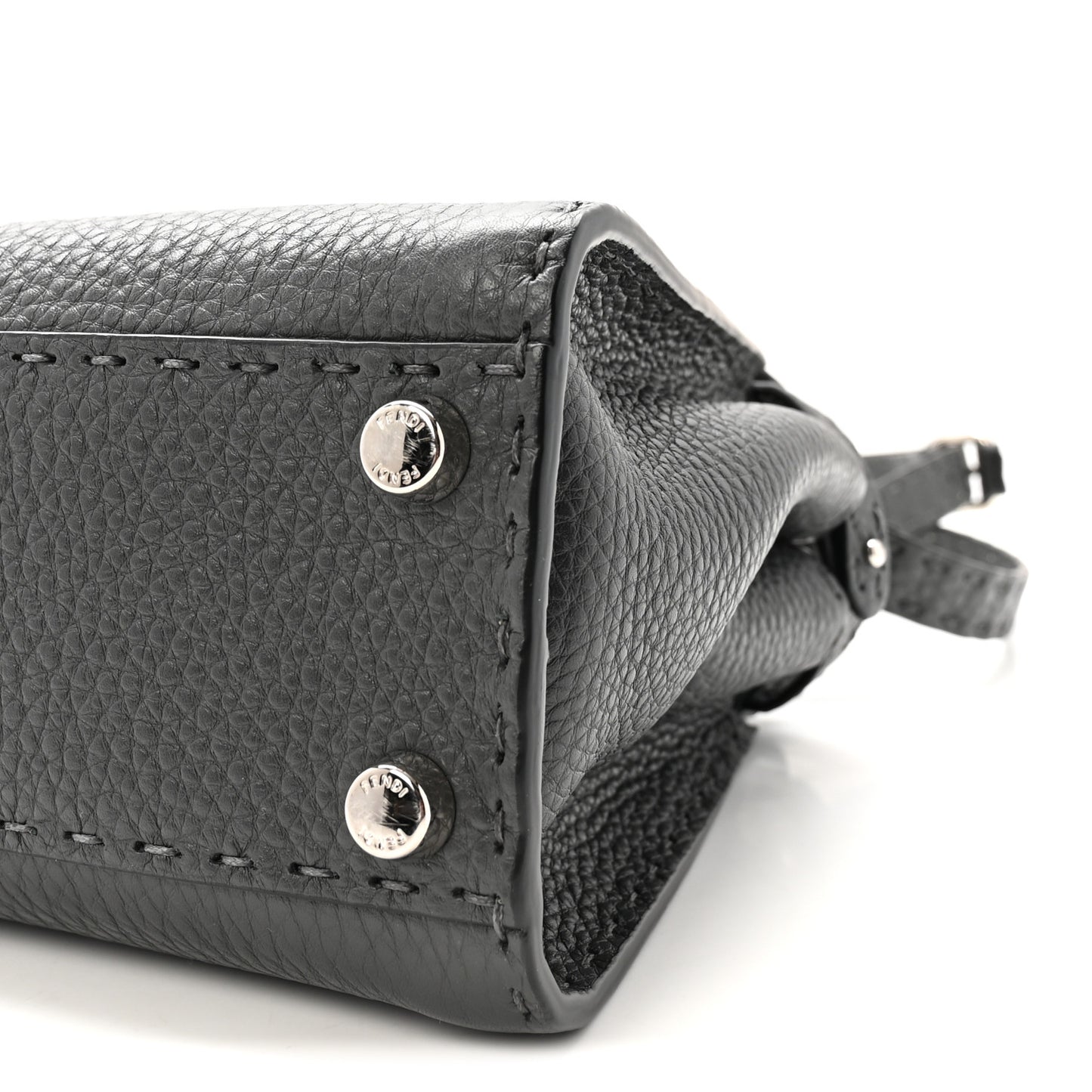 Cuoio Romano Selleria Bi-Color Mini Peekaboo Iconic Satchel Asfalto Latte
