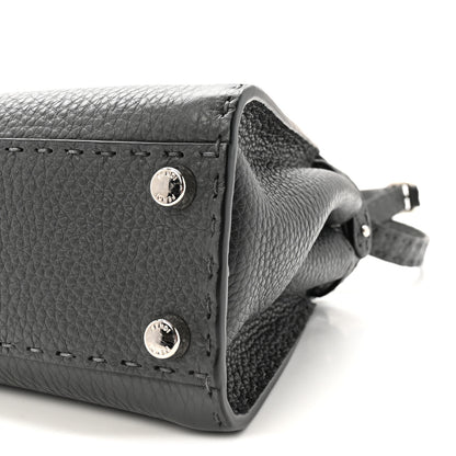 Fendi Cuoio Romano Selleria Bi-Color Mini Peekaboo Iconic Satchel Asfalto Latte 9 of 10