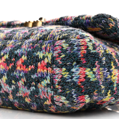 Chanel Tweed Quilted Medium Chanel 19 Flap Dark Multicolor 10 of 10