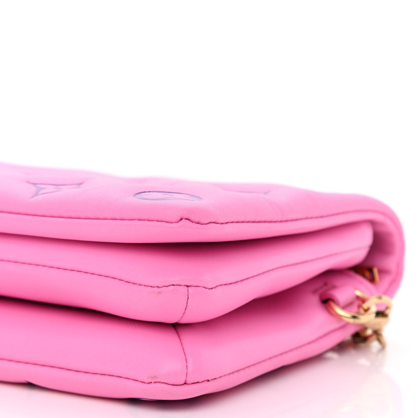 Lambskin Embossed Monogram Vuittamins Pochette Coussin Rose Violet