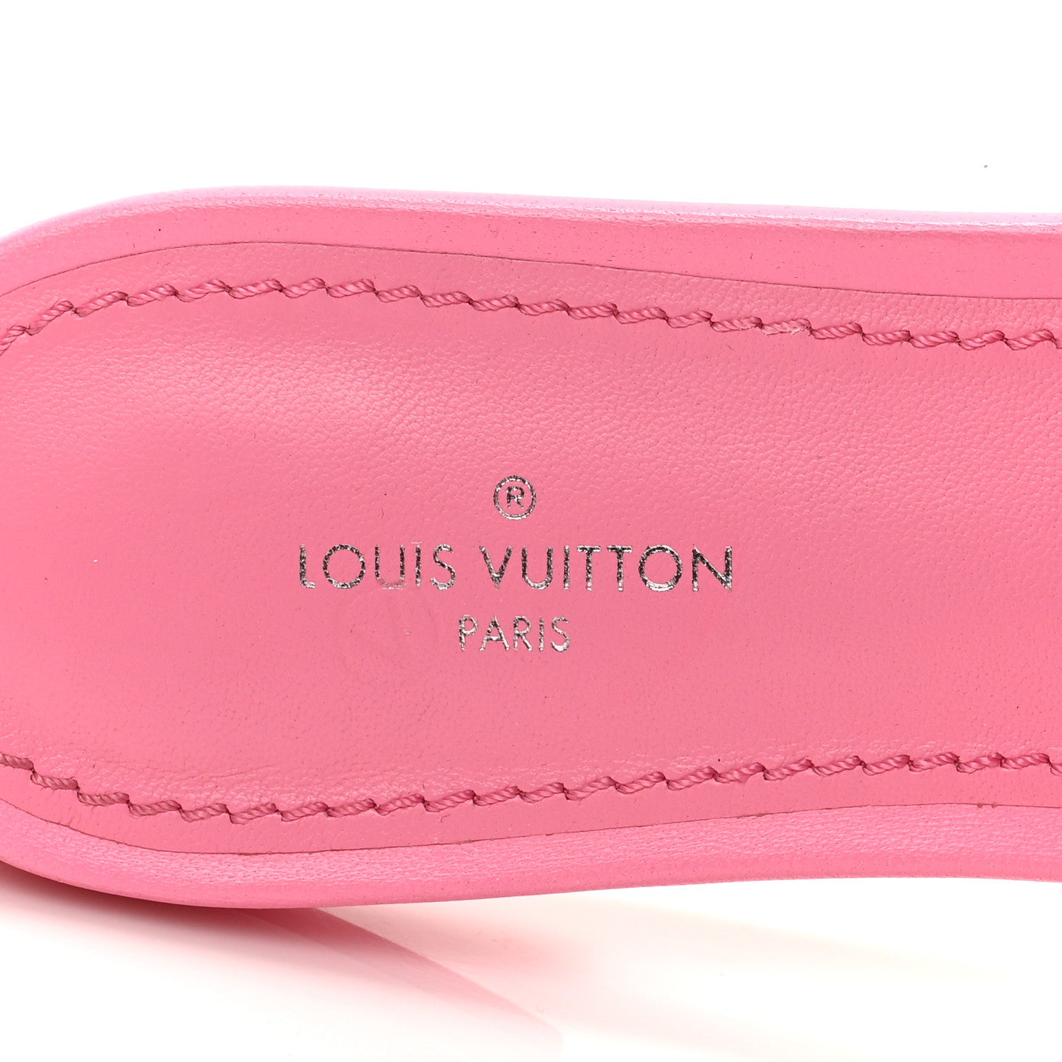 Louis Vuitton Lambskin Embossed Monogram Revival Flat Mules 36 Rose Pop 8 of 8