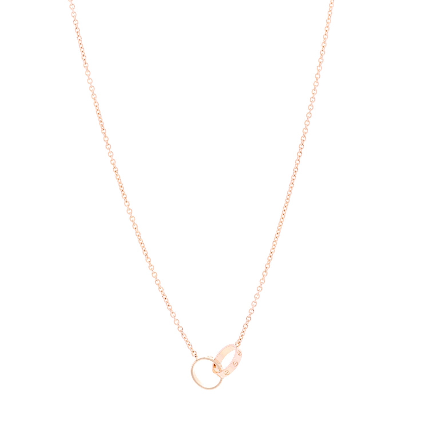 Cartier 18K Pink Gold Interlocking LOVE Necklace 1 of 7
