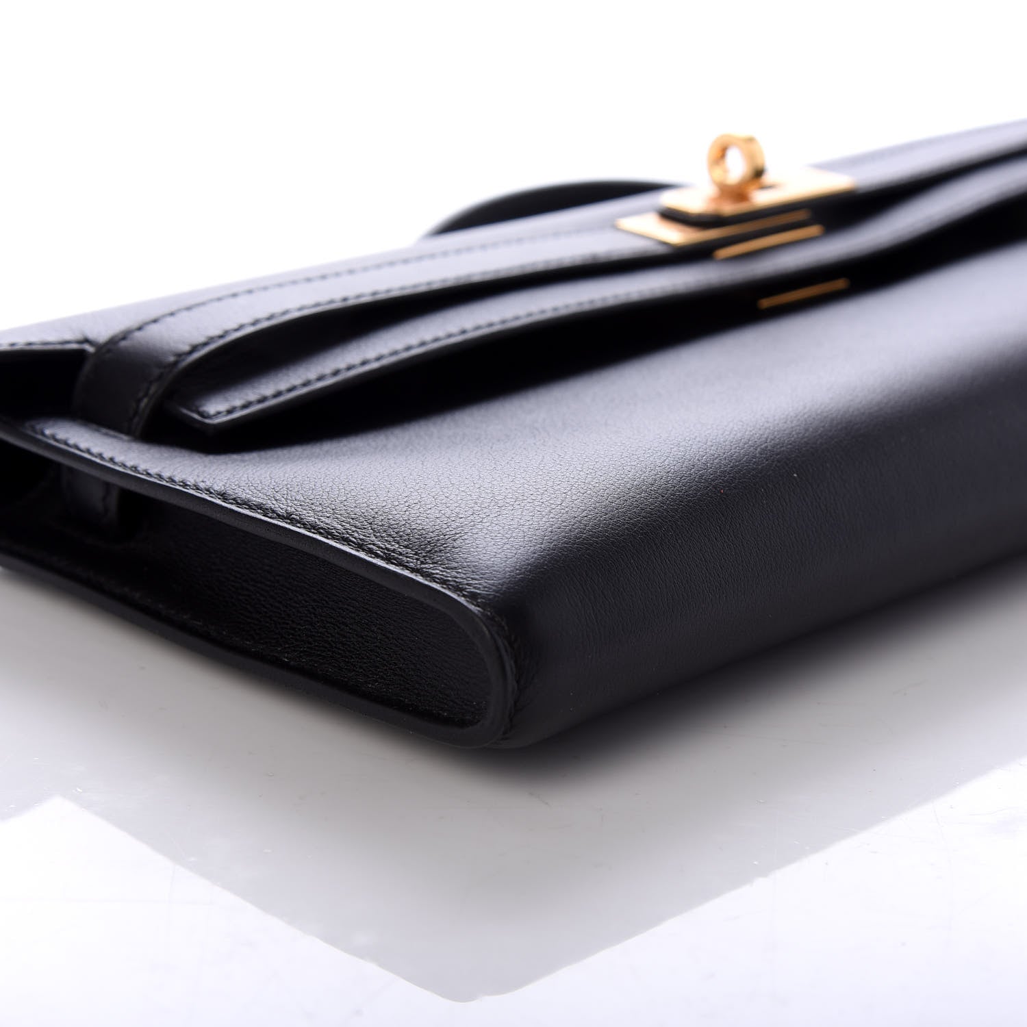 Hermes Swift Kelly Cut Clutch Pochette Black 7 of 9