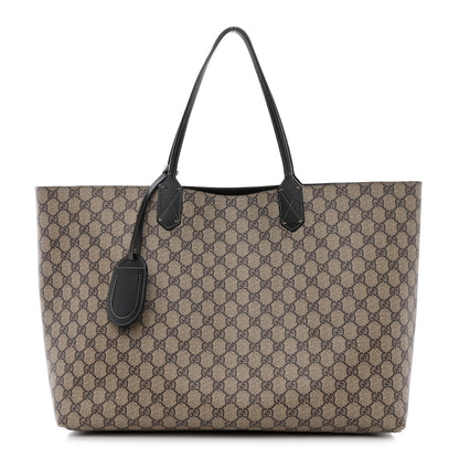 Gucci Calfskin GG Supreme Monogram Large Reversible Tote Black 1 of 24