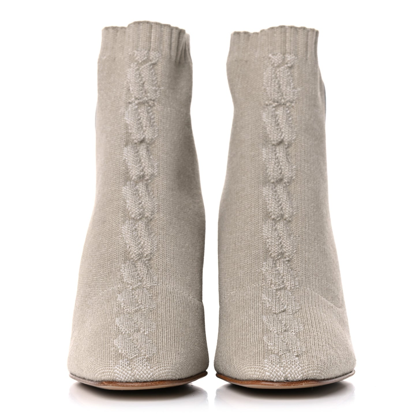 Knit Calfskin Volver 60 Ankle Boots 38 Nocciola