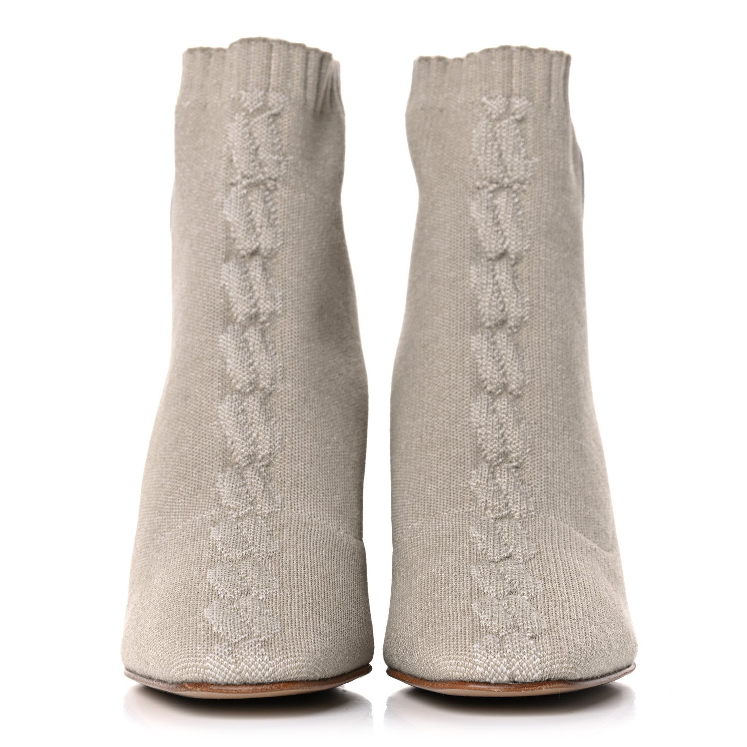 Hermes Knit Calfskin Volver 60 Ankle Boots 38 Nocciola 2 of 9